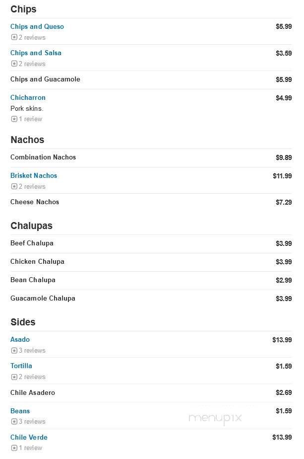 Veva's Cocina - Odessa, TX menu_pic