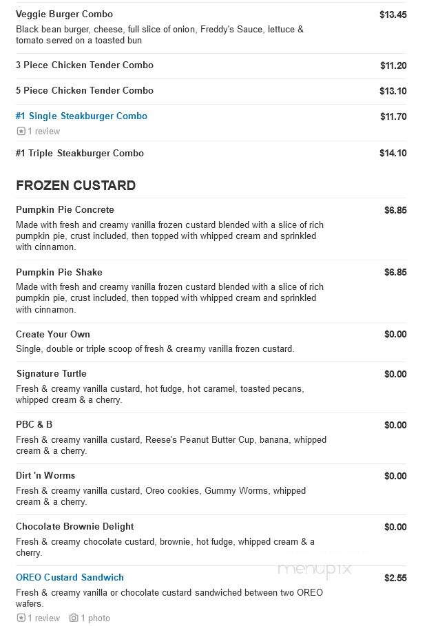 Freddy's Frozen Custard & Steakburgers - Wichita Falls, TX menu_pic