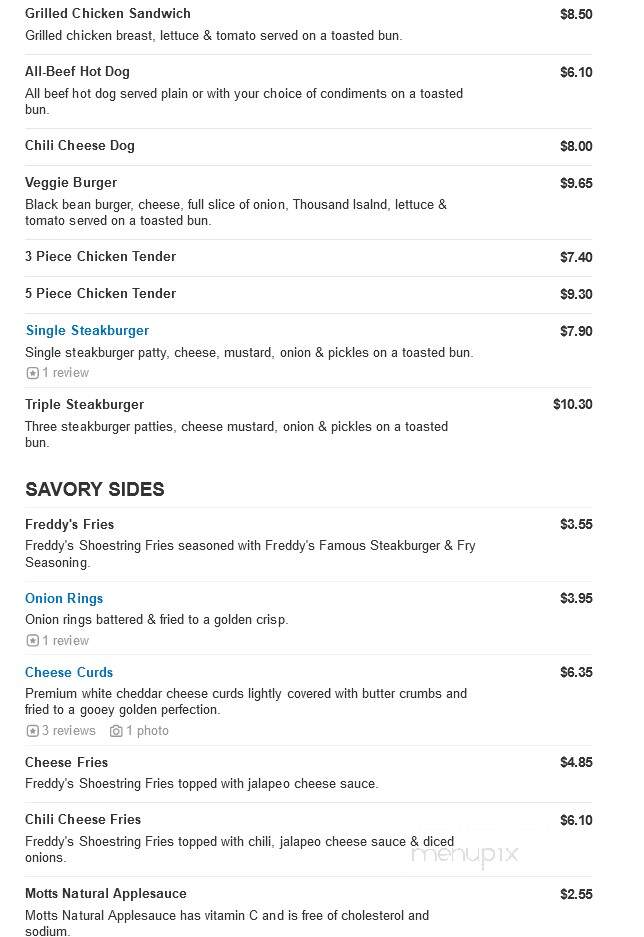 Freddy's Frozen Custard & Steakburgers - Wichita Falls, TX menu_pic