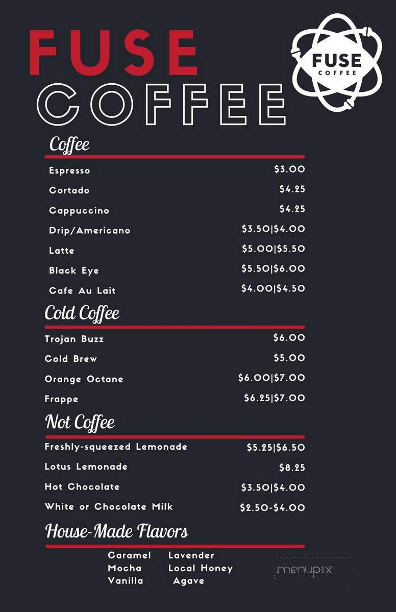 Fuse Coffee - Troy, AL menu_pic