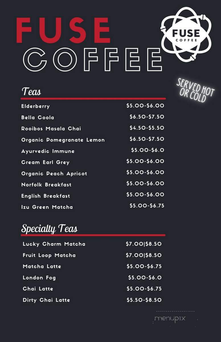 Fuse Coffee - Troy, AL menu_pic