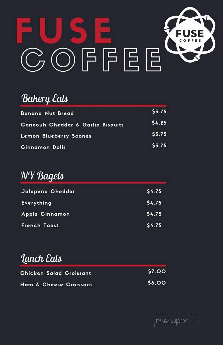 Fuse Coffee - Troy, AL menu_pic