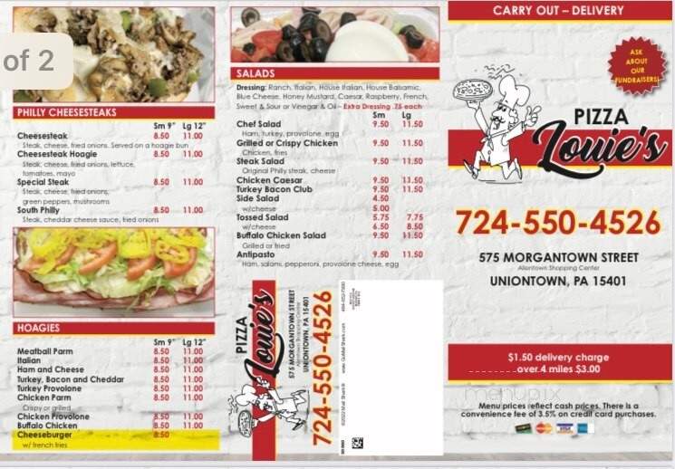 Pizza Louie's - Uniontown, PA menu_pic