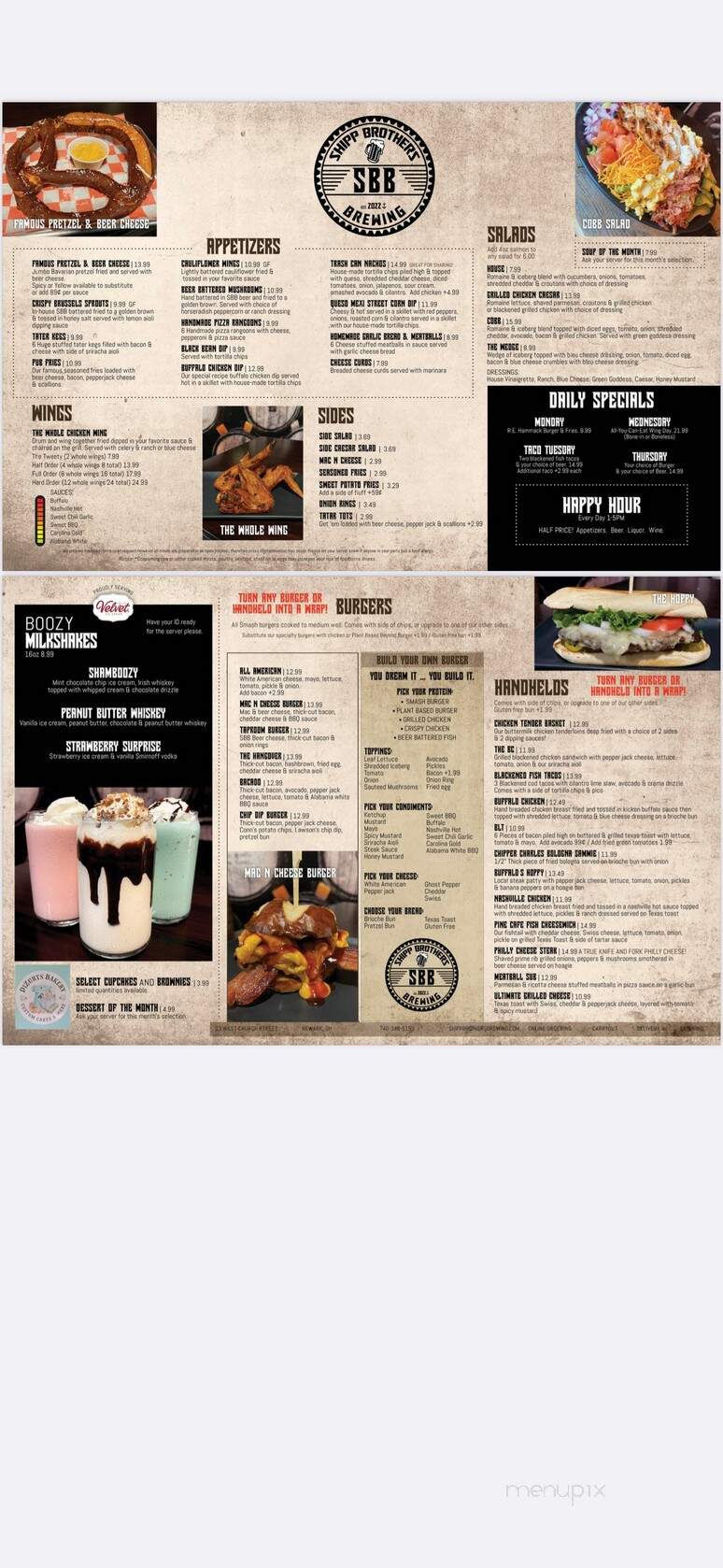 Stein Brewing Company - Newark, OH menu_pic
