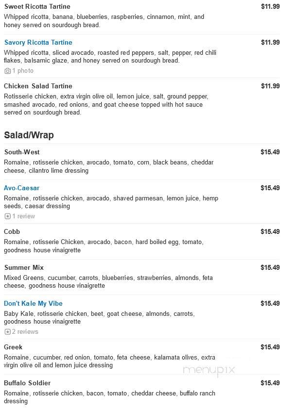Goodness Bowls - Villanova, PA menu_pic