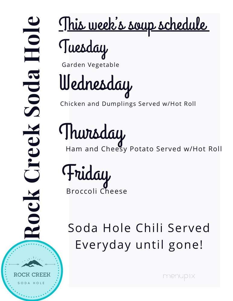 Rock Creek Soda Hole - Red Lodge, MT menu_pic