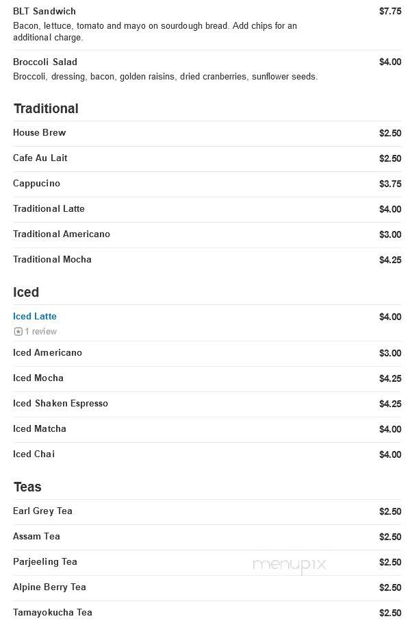 The Victorian Coffee Shop - Haw River, NC menu_pic