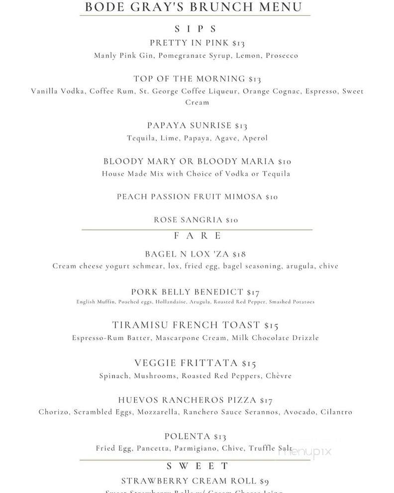 Bode Gray's - Waconia, MN menu_pic