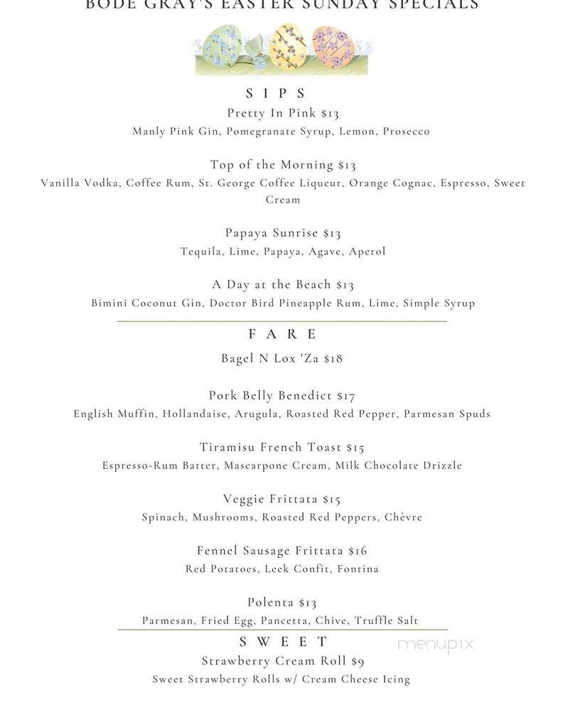 Bode Gray's - Waconia, MN menu_pic