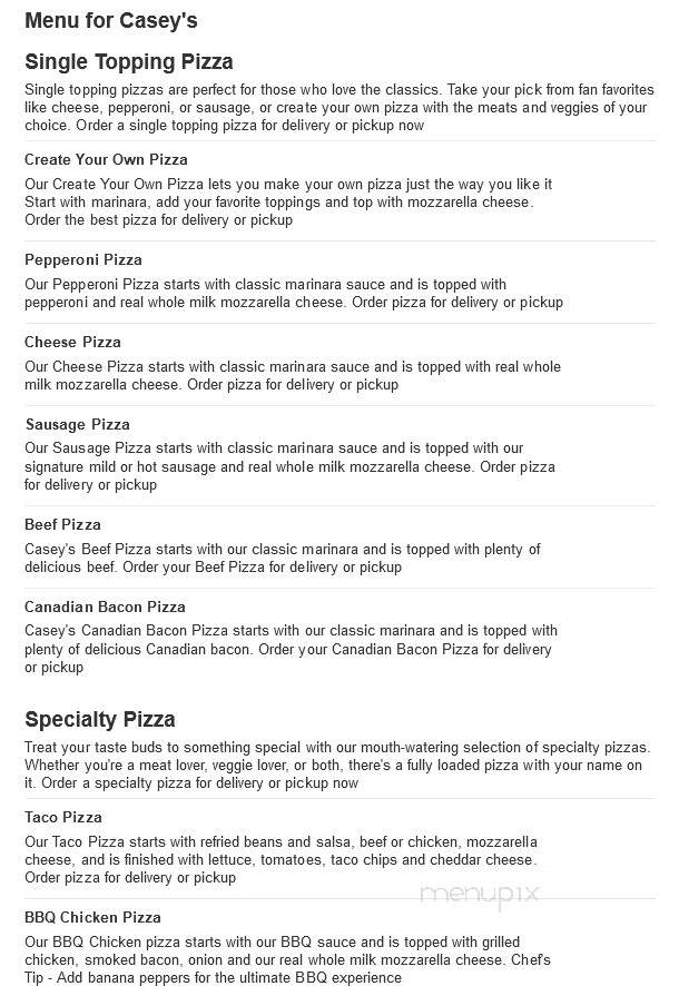 Casey's General Store - Cloverdale, IN menu_pic