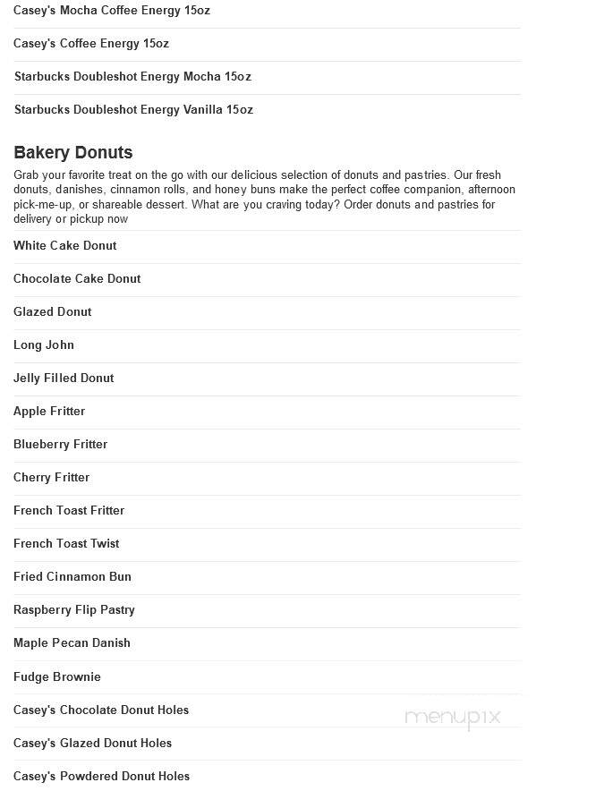 Casey's General Store - Cloverdale, IN menu_pic