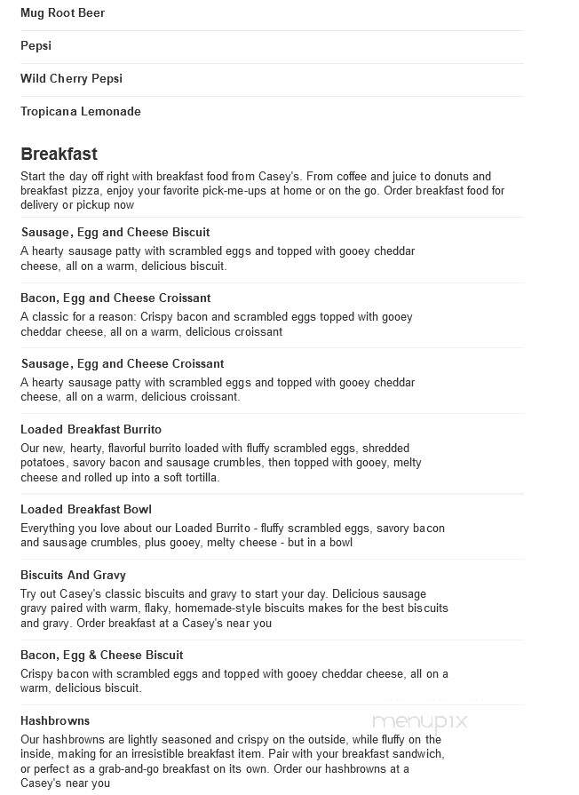 Casey's General Store - Cloverdale, IN menu_pic