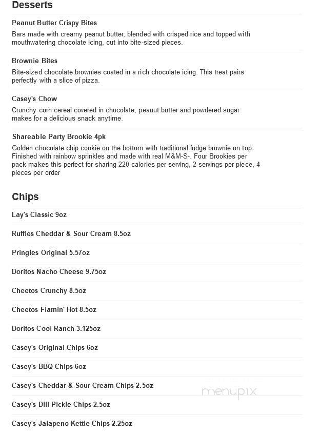 Casey's General Store - Cloverdale, IN menu_pic
