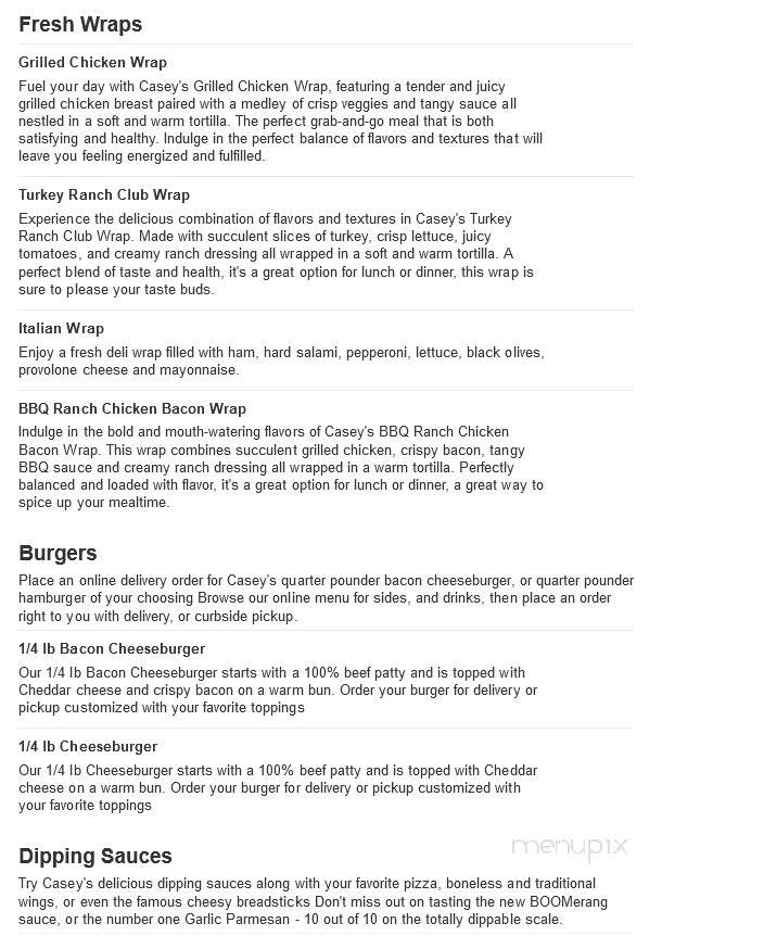 Casey's General Store - Cloverdale, IN menu_pic