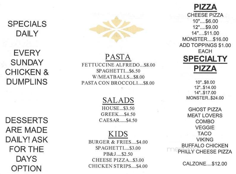 Crow's Nest Diner & Pizzeria - Caledonia, MO menu_pic