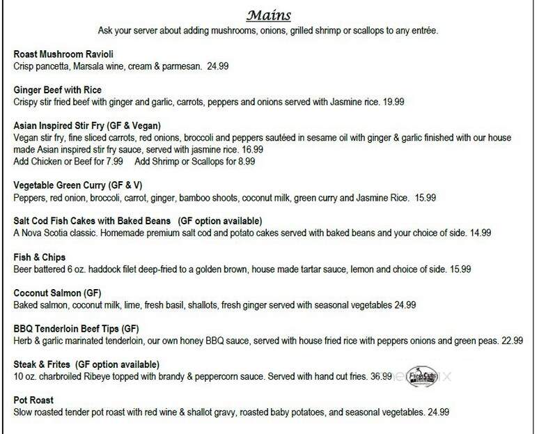Twenty-Seven South - Bridgewater, NS menu_pic
