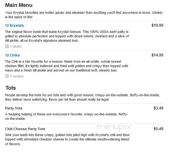 Krystal - Byram, MS menu_pic