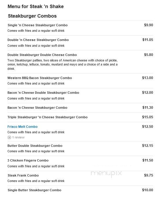 Steak 'N Shake - Rogers, AR menu_pic