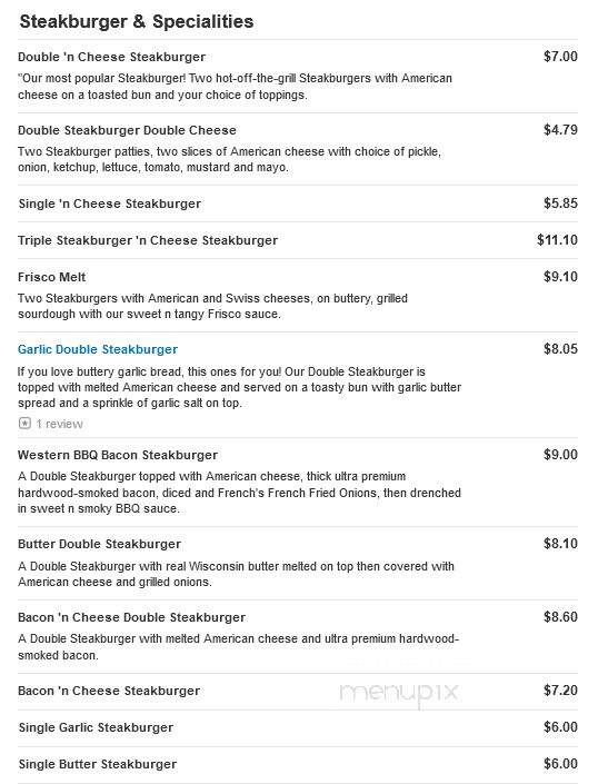 Steak 'N Shake - Rogers, AR menu_pic