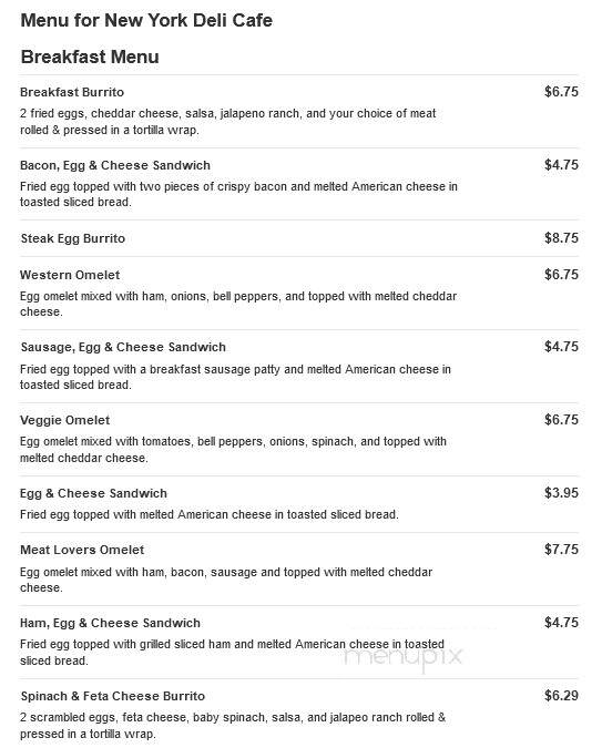 New York Deli - Maitland, FL menu_pic