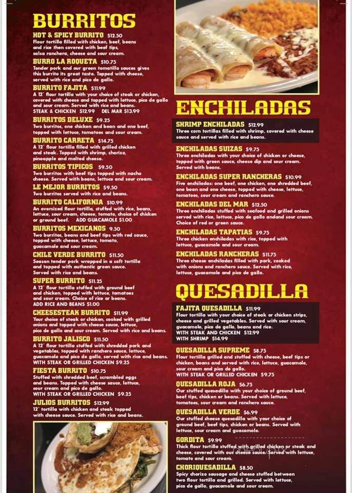 La Carreta - Celina, OH menu_pic