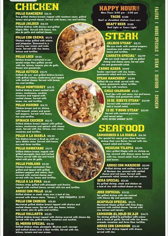 La Carreta - Celina, OH menu_pic