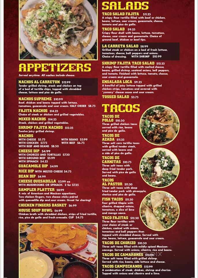 La Carreta - Celina, OH menu_pic