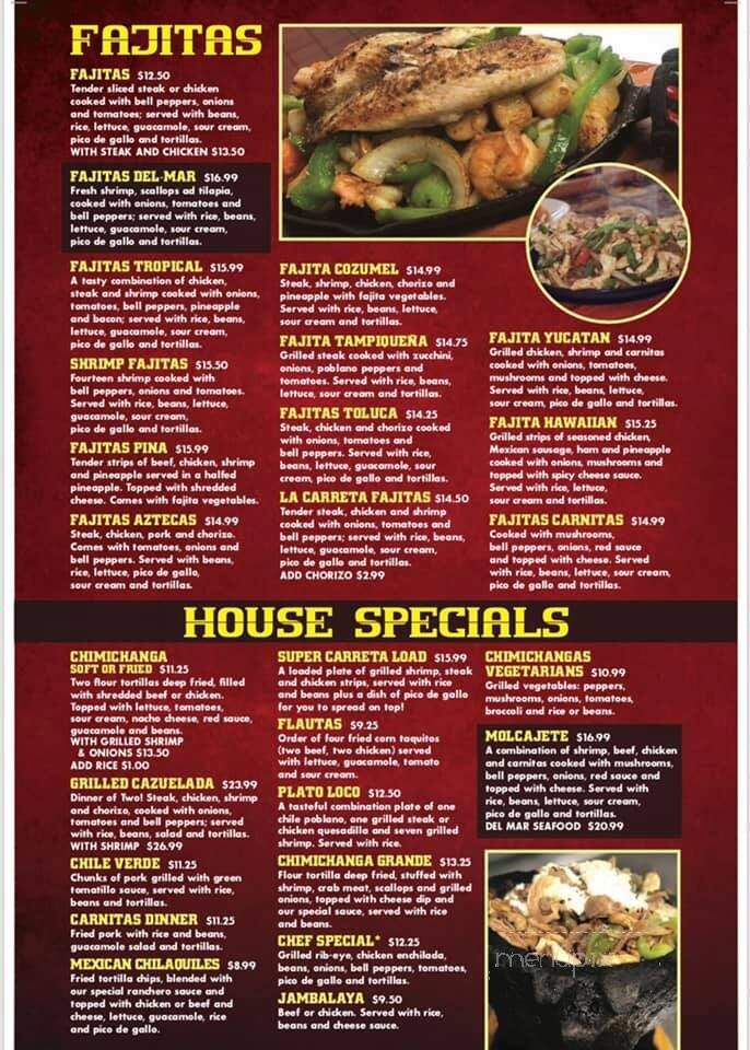 La Carreta - Celina, OH menu_pic