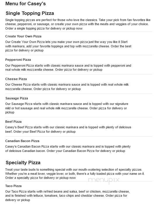 Casey's General Store - Jewell, IA menu_pic