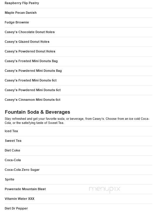 Casey's General Store - Jewell, IA menu_pic