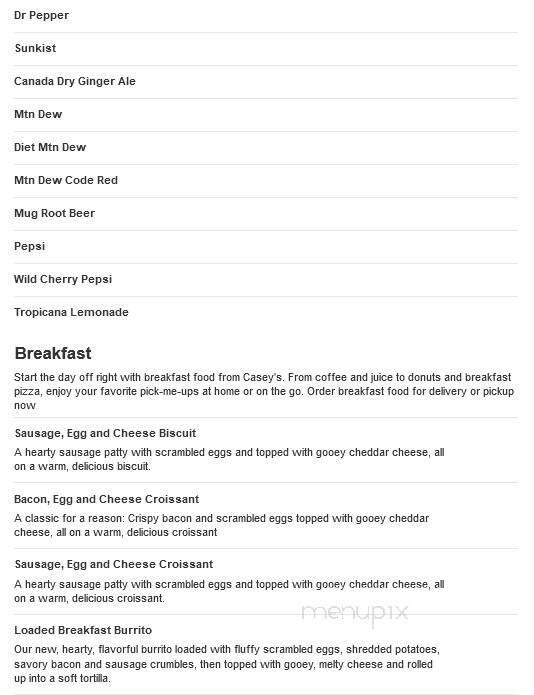 Casey's General Store - Jewell, IA menu_pic
