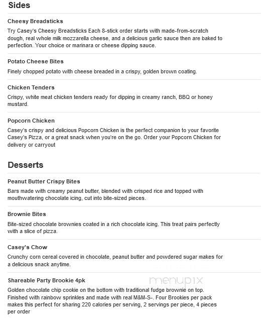 Casey's General Store - Jewell, IA menu_pic