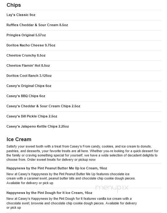 Casey's General Store - Jewell, IA menu_pic