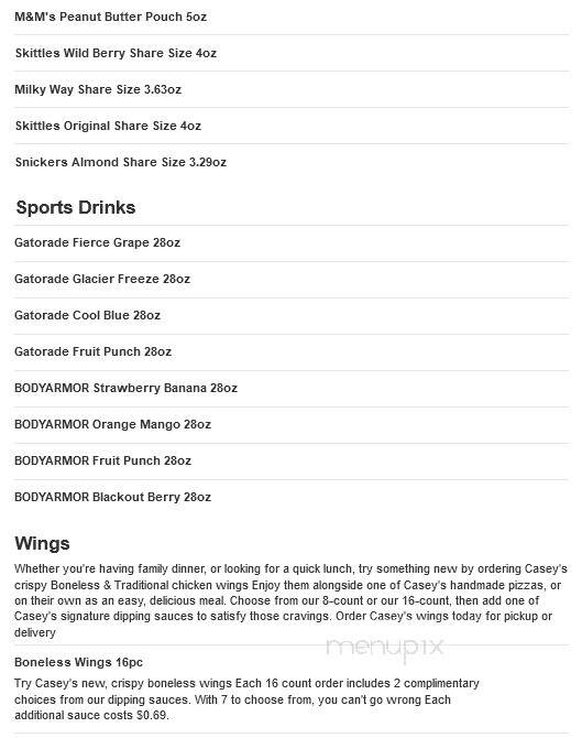 Casey's General Store - Jewell, IA menu_pic
