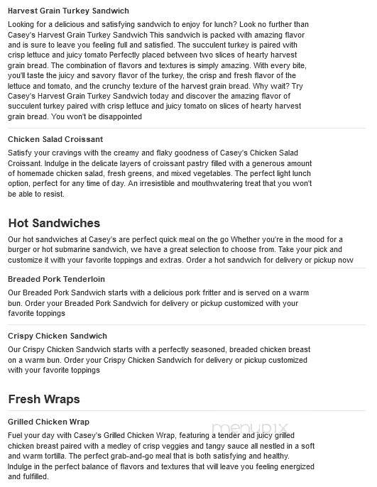 Casey's General Store - Jewell, IA menu_pic
