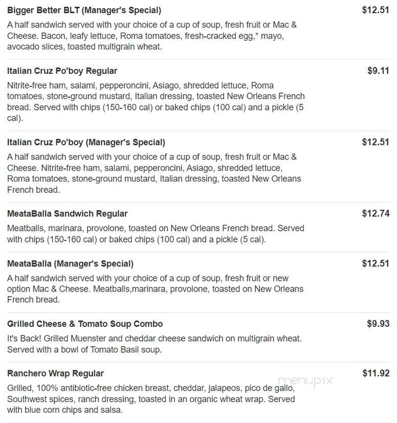 Jason's Deli - Mobile, AL menu_pic