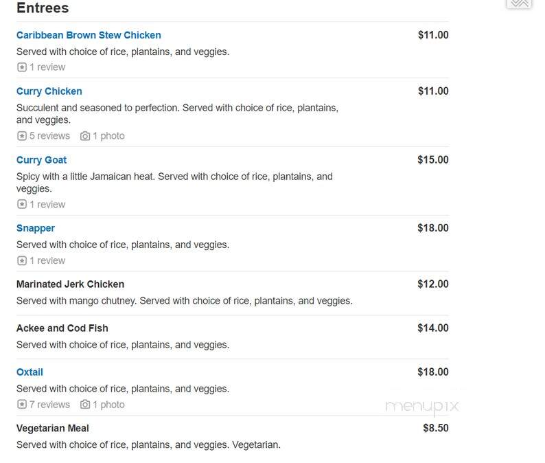Audrey's Jamaican Cuisine - Sarasota, FL menu_pic