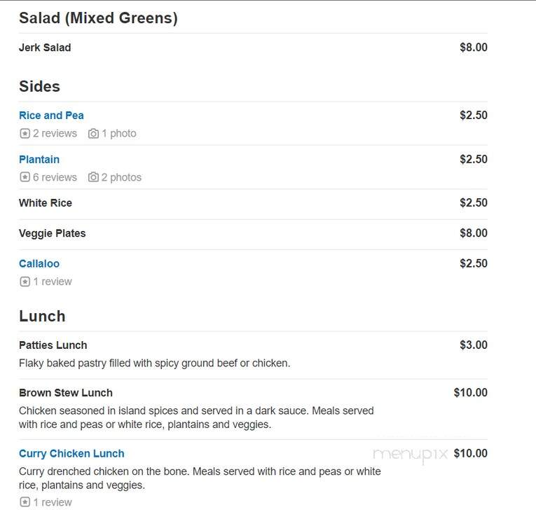 Audrey's Jamaican Cuisine - Sarasota, FL menu_pic