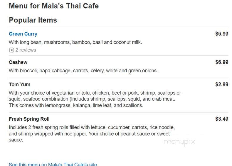 Mala's Thai Cafe - China Grove, NC