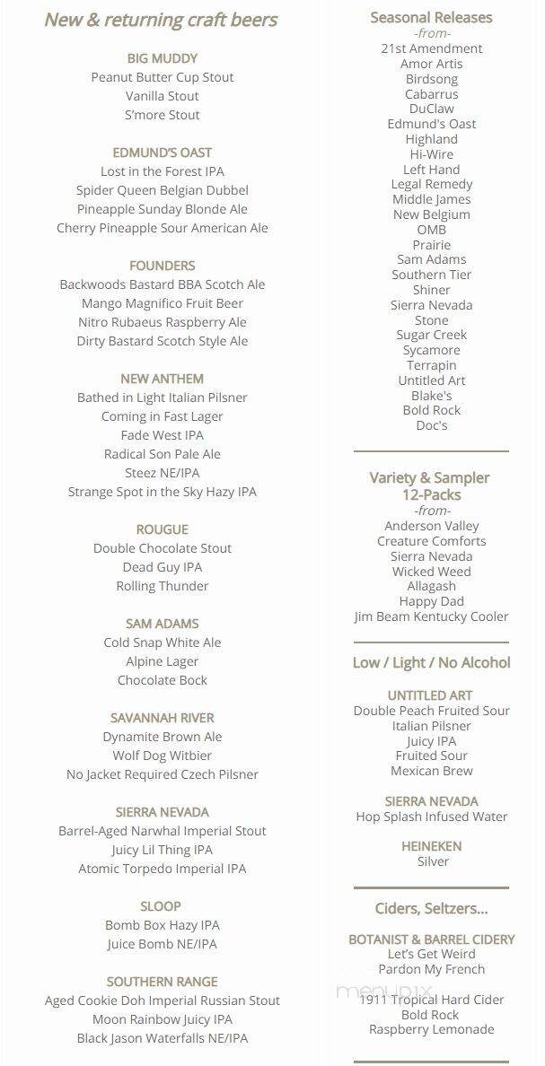 O'Darby's Fine Wine & Spirits- Riverchase - Rock Hill, SC menu_pic