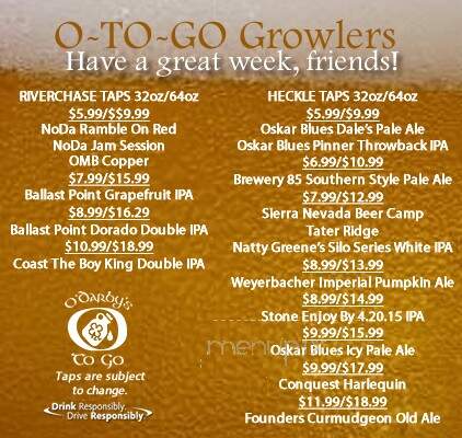 O'Darby's Fine Wine & Spirits- Riverchase - Rock Hill, SC menu_pic