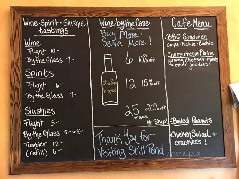 Still Pond Vineyard & Winery - Arlington, GA menu_pic