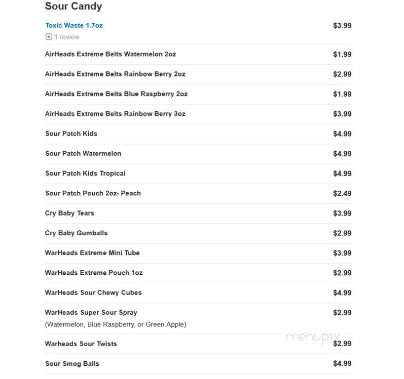 Rocket Fizz - Irvine, CA menu_pic