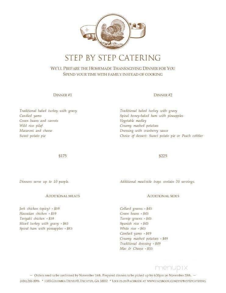 Step By Step Catering - Decatur, GA menu_pic