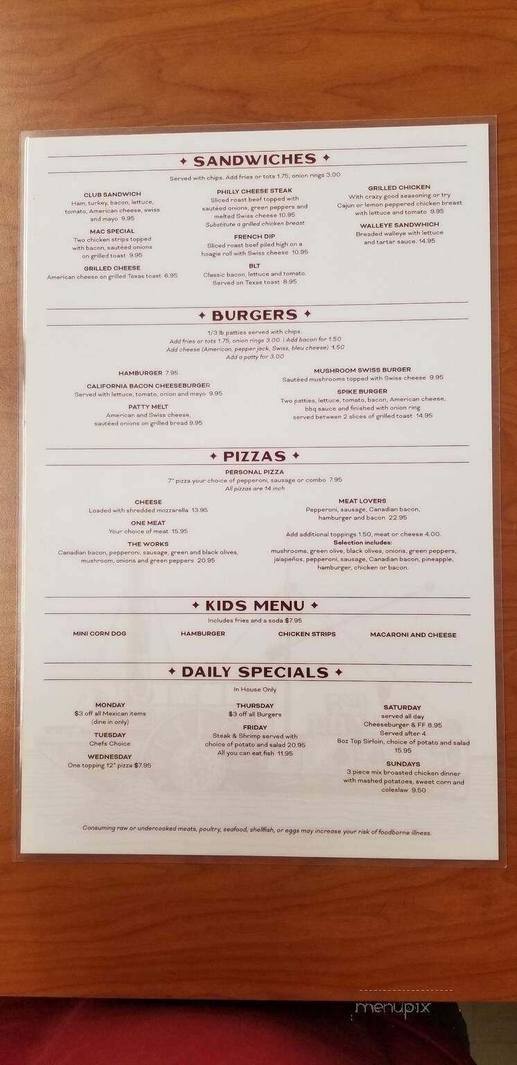 The Landing Restaurant and Bar - Grand Marais, MN menu_pic