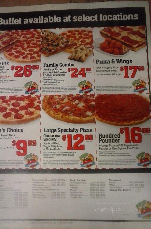 Papa's Pizza To Go - Crawford, GA menu_pic