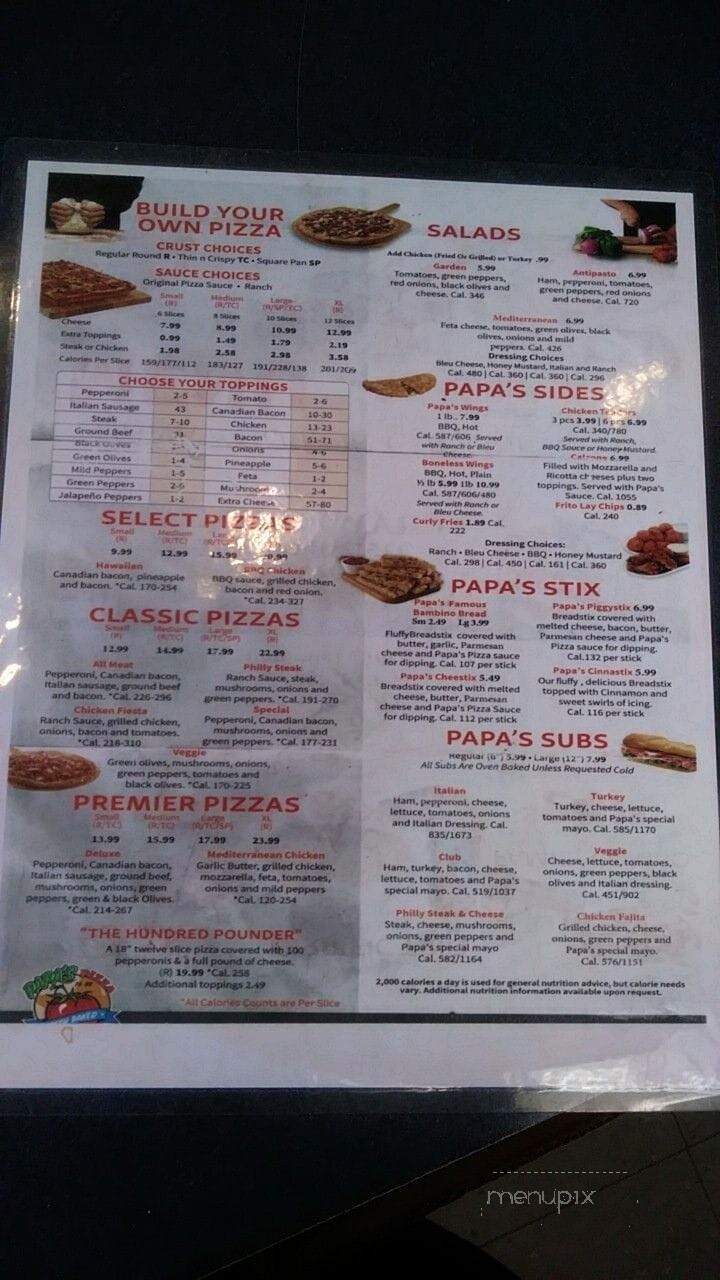 Papa's Pizza To Go - Crawford, GA menu_pic