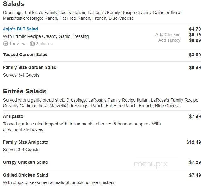 Larosa's - Lebanon, OH menu_pic