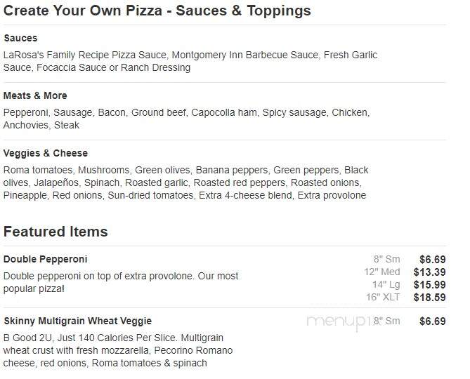 Larosa's - Lebanon, OH menu_pic