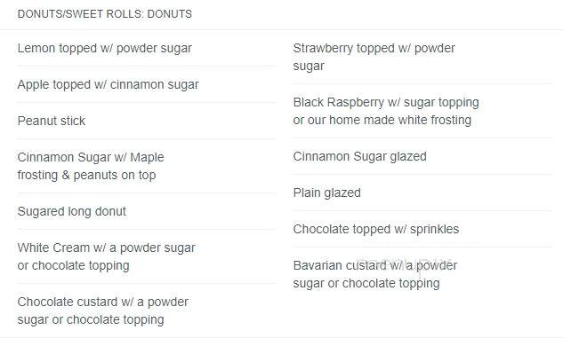 Mazurek's Bakery - Buffalo, NY menu_pic